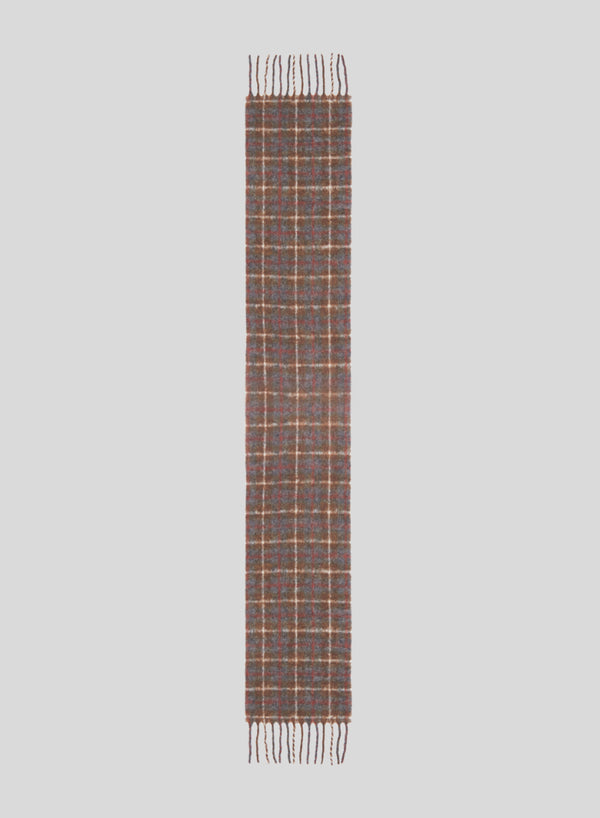 THIN FLANNEL SCARF WITH PLAID PATTERN