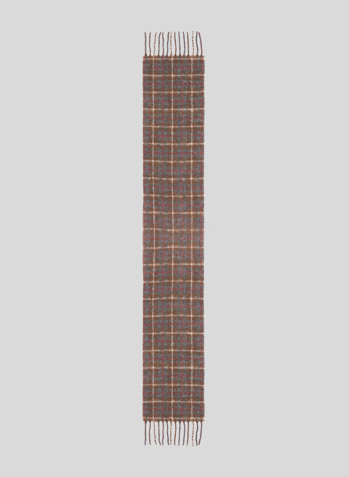 SCIARPA SOTTILE IN FLANELLA CON MOTIVO A QUADRI