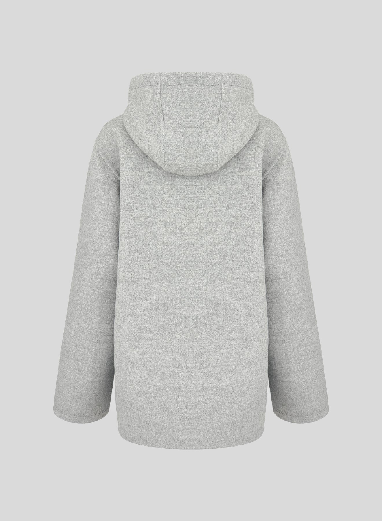 CABAN IN DOUBLE DI LANA E ANGORA CON CAPPUCCIO