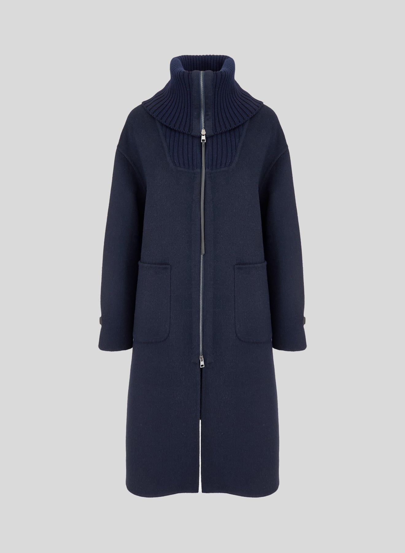 CAPPOTTO STILE PARKA IN DOUBLE DI LANA E ANGORA