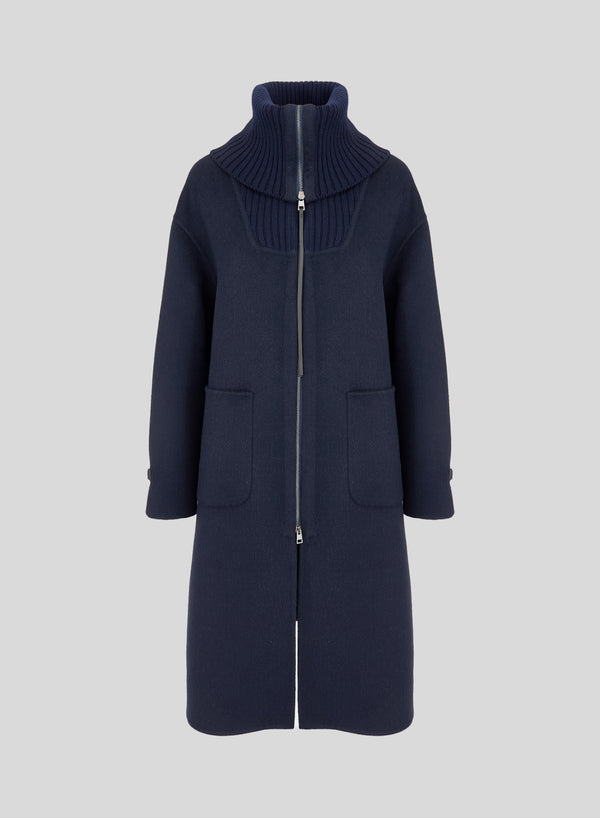 CAPPOTTO STILE PARKA IN DOUBLE DI LANA E ANGORA