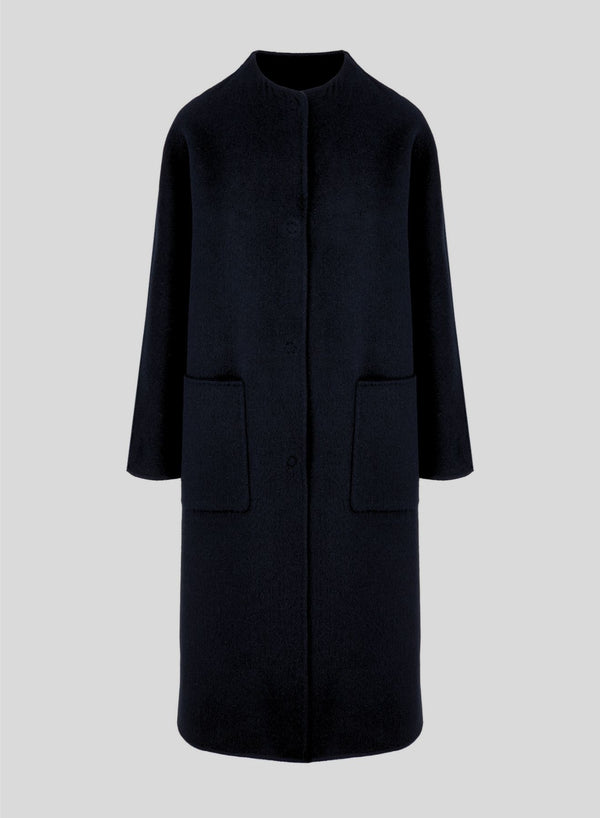 CAPPOTTO  LUNGO IN DOUBLE DI LANA E ANGORA