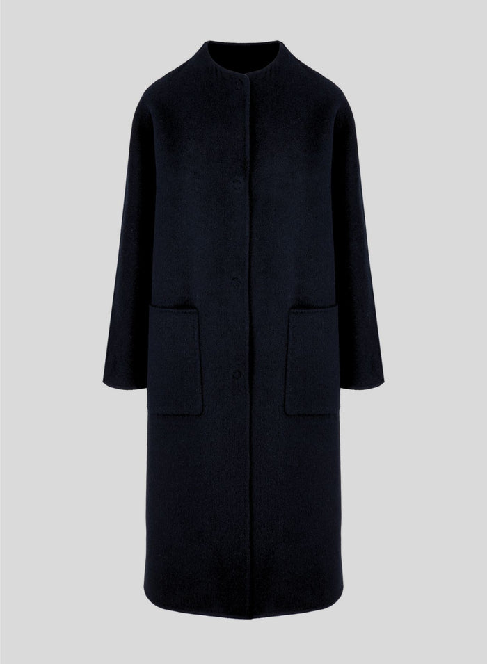 CAPPOTTO  LUNGO IN DOUBLE DI LANA E ANGORA