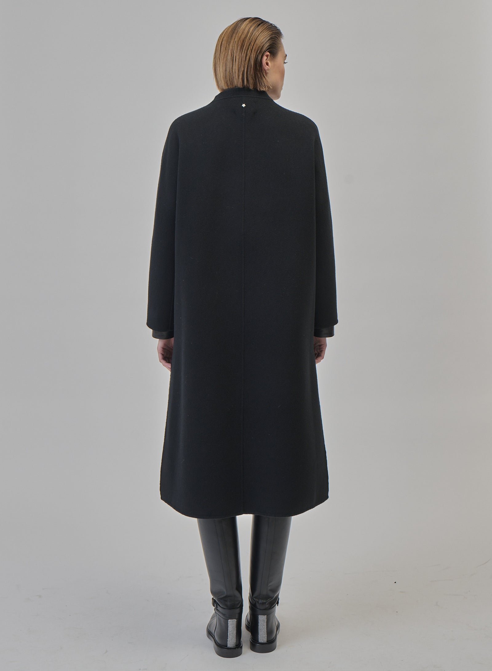 CAPPOTTO  LUNGO IN DOUBLE DI LANA E ANGORA