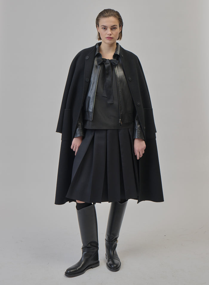 CAPPOTTO  LUNGO IN DOUBLE DI LANA E ANGORA
