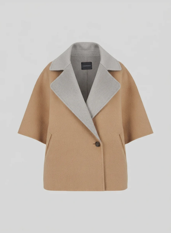 VIRGIN WOOL AND ANGORA DOUBLE PEACOAT