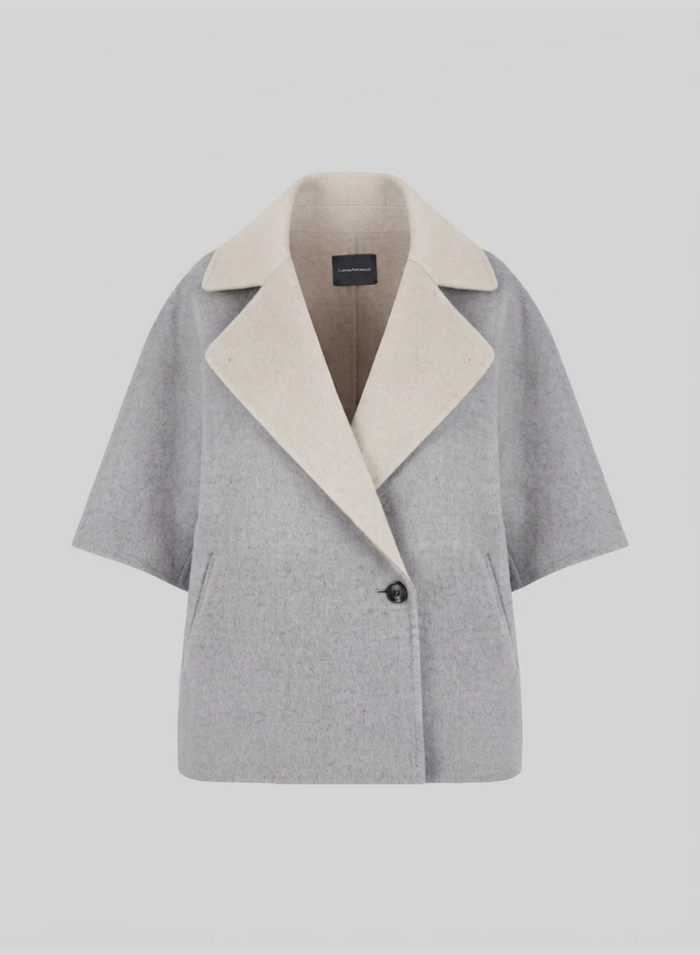 VIRGIN WOOL AND ANGORA DOUBLE PEACOAT