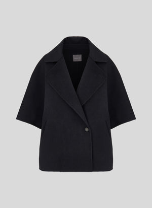 VIRGIN WOOL AND ANGORA DOUBLE PEACOAT