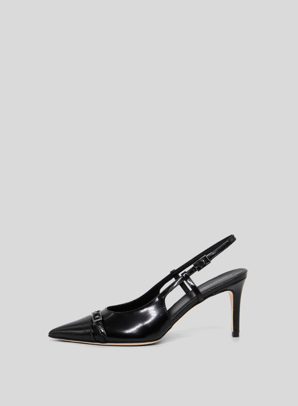 POINTED TOE PATENT LEATHER SLINGBACKS