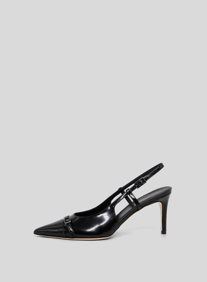 SLINGBACK A PUNTA IN PELLE VERNICIATA