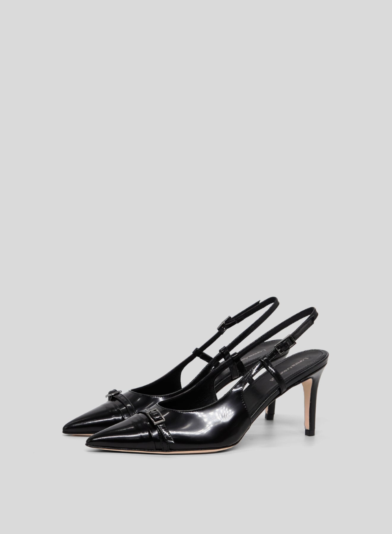 SLINGBACK A PUNTA IN PELLE VERNICIATA