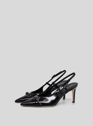 POINTED TOE PATENT LEATHER SLINGBACKS