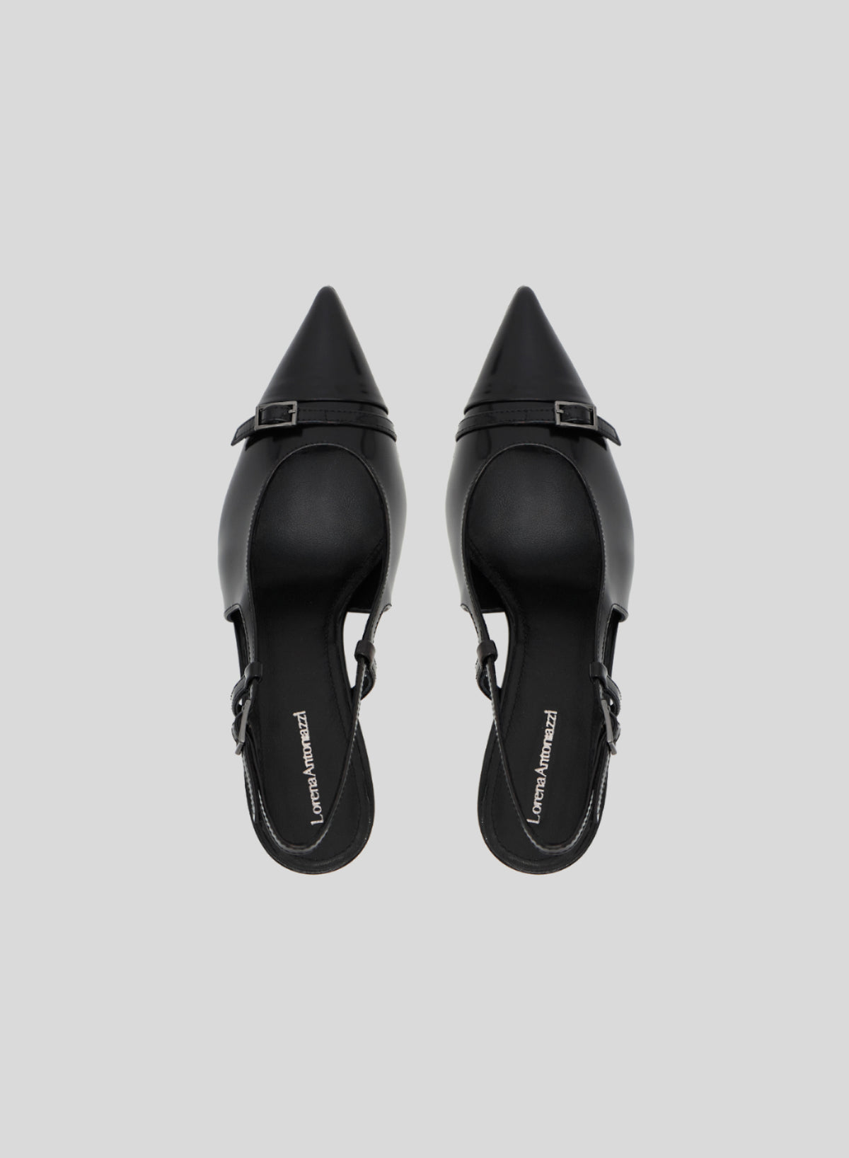 SLINGBACK A PUNTA IN PELLE VERNICIATA