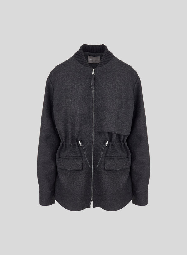 BOMBER IN DOUBLE DI LANA E CASHMERE