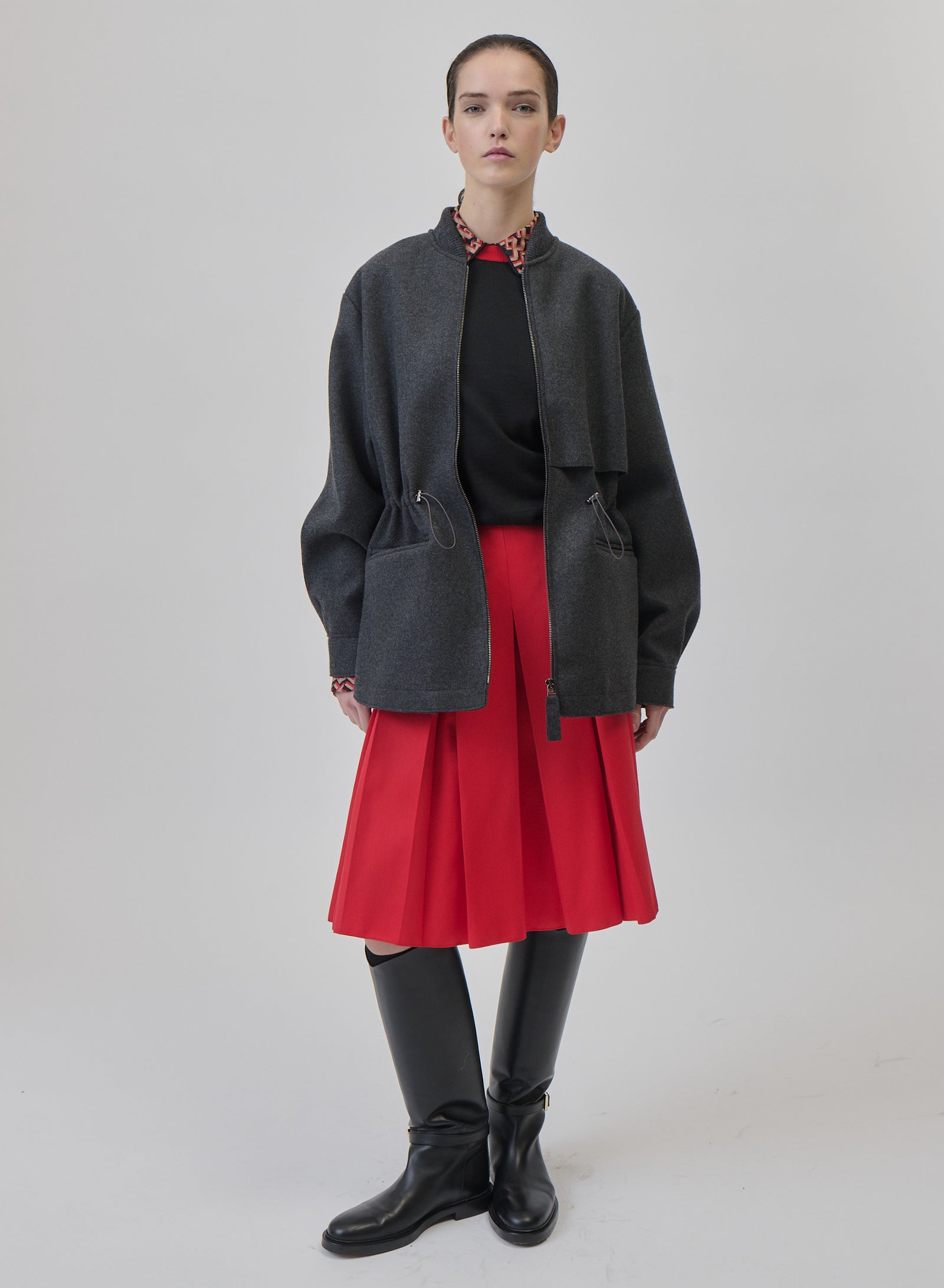 BOMBER IN DOUBLE DI LANA E CASHMERE
