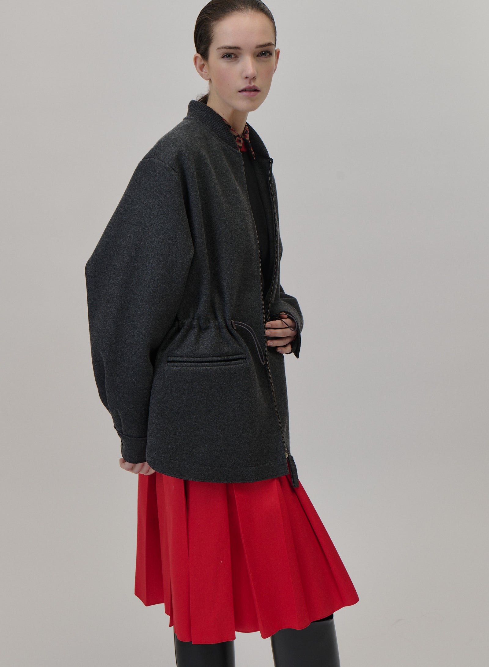 BOMBER IN DOUBLE DI LANA E CASHMERE