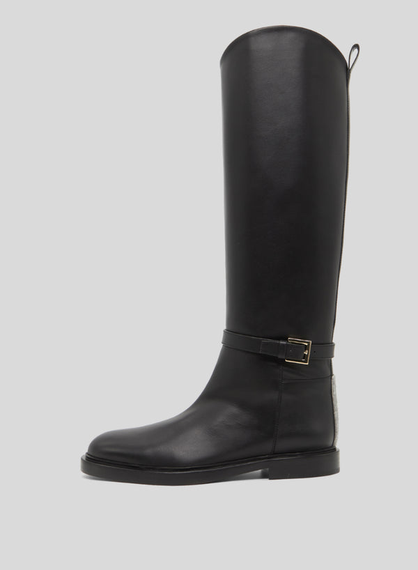 LEATHER KNEE-HIGH BOOTS