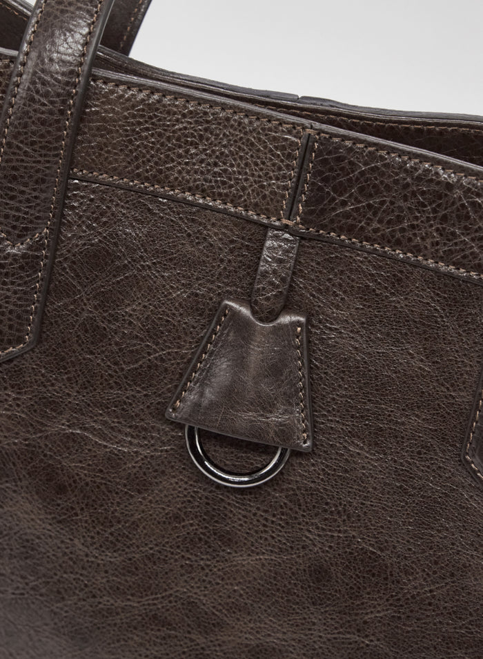 BORSA TOTE IN PELLE EFFETTO INVECCHIATO