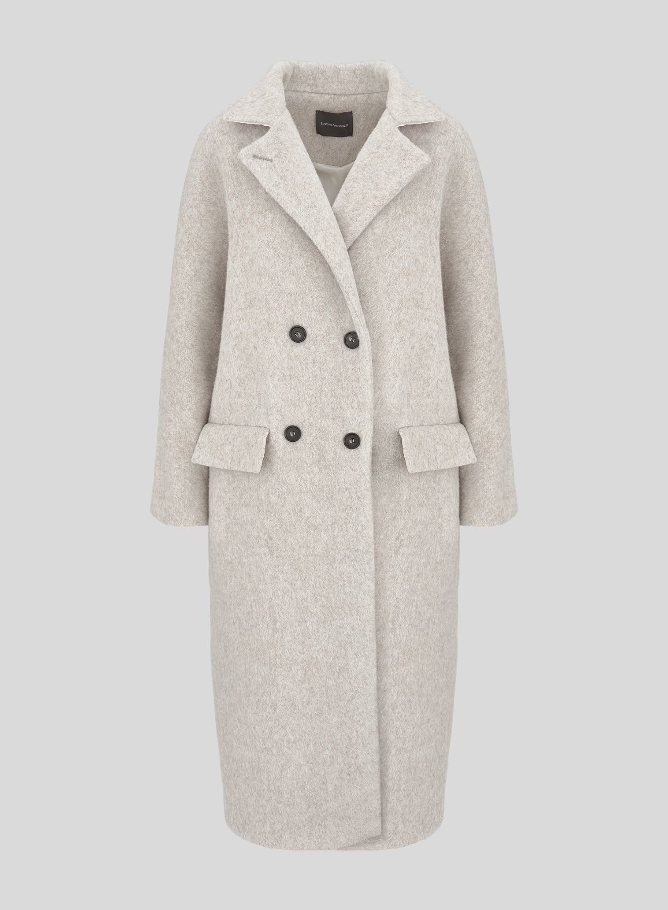 CAPPOTTO LUNGO DOPPIOPETTO TEDDY IN LANA E ALPACA