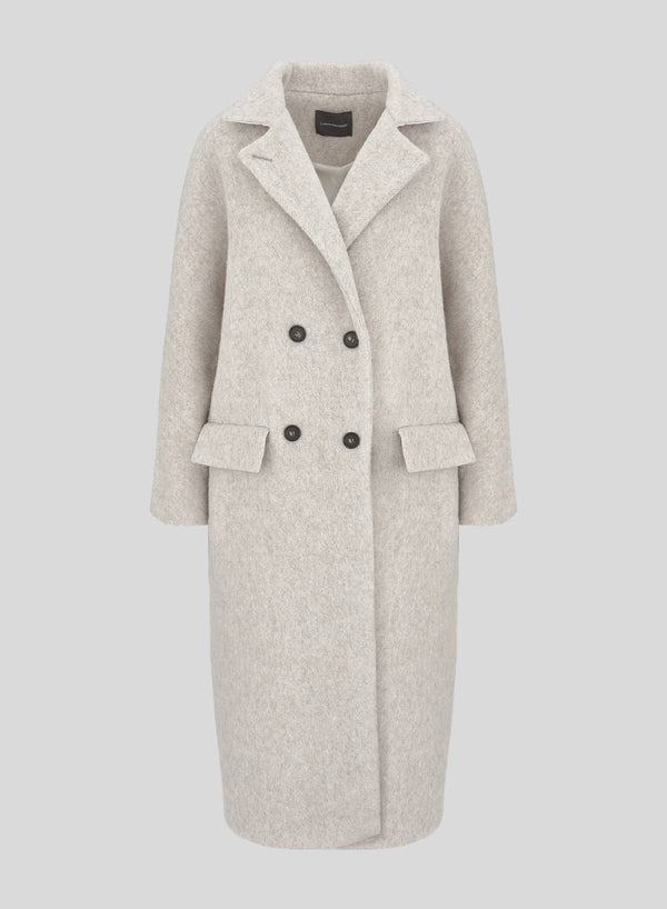 CAPPOTTO LUNGO DOPPIOPETTO TEDDY IN LANA E ALPACA