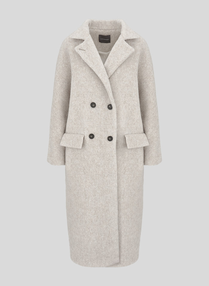 CAPPOTTO LUNGO DOPPIOPETTO TEDDY IN LANA E ALPACA