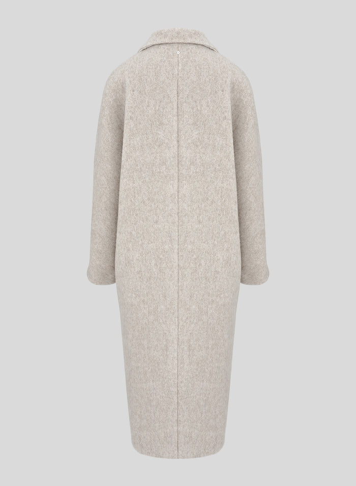 CAPPOTTO LUNGO DOPPIOPETTO TEDDY IN LANA E ALPACA