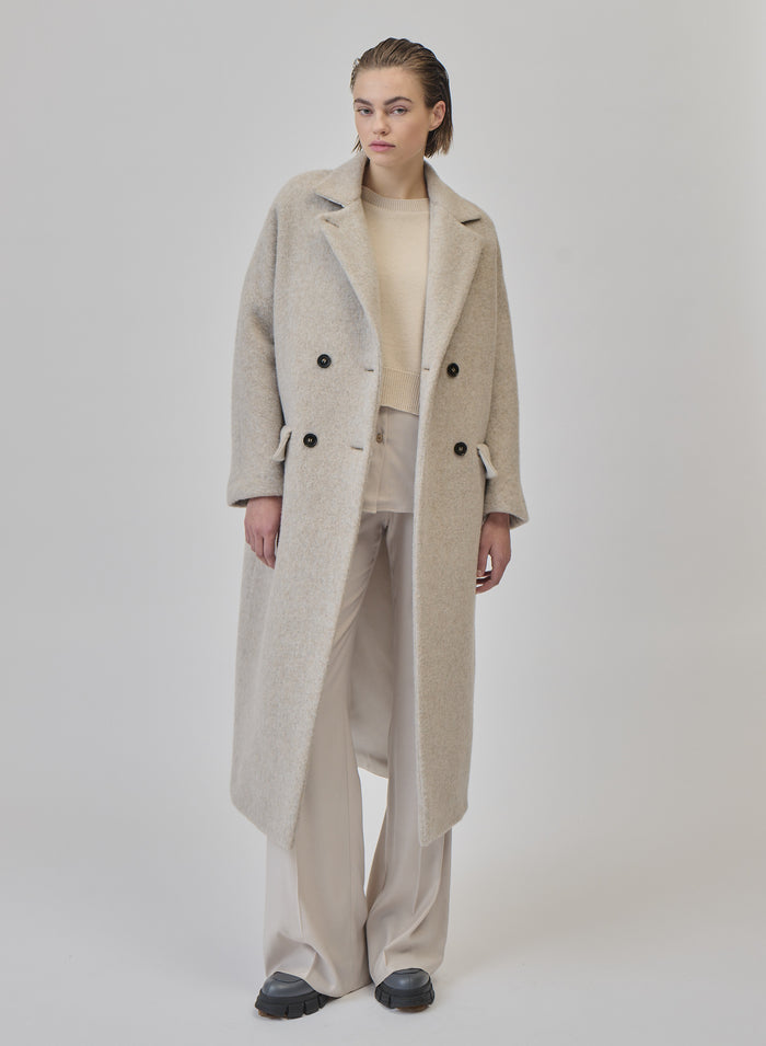 CAPPOTTO LUNGO DOPPIOPETTO TEDDY IN LANA E ALPACA