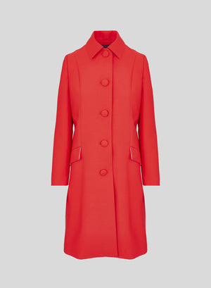 SINGLE-BREASTED WOOL AND SILK COAT