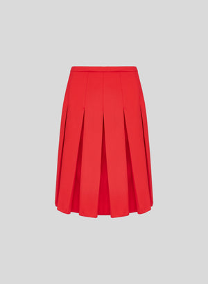 PLEATED MIDI SKIRT IN WOOL AND SILK