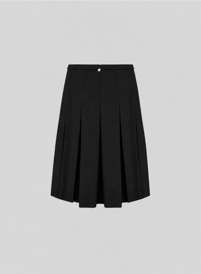GONNA MIDI A PIEGHE IN LANA E SETA