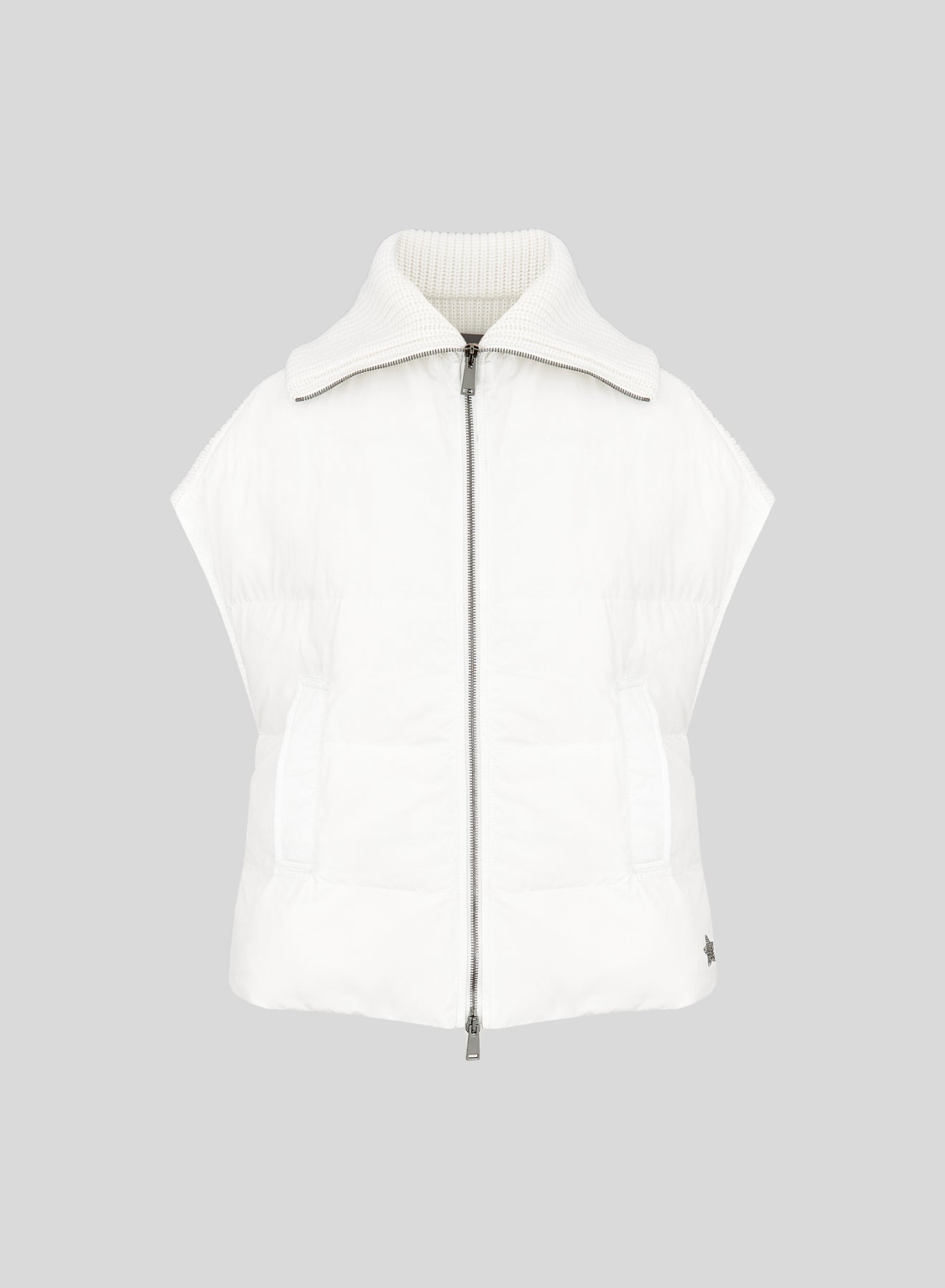 GILET IMBOTTITO IN CHIFFON TECNICO E LANA