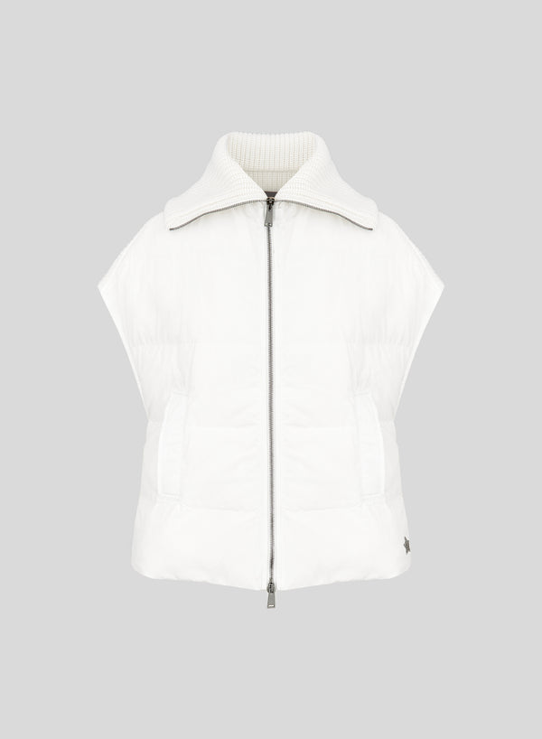 GILET IMBOTTITO IN CHIFFON TECNICO E LANA