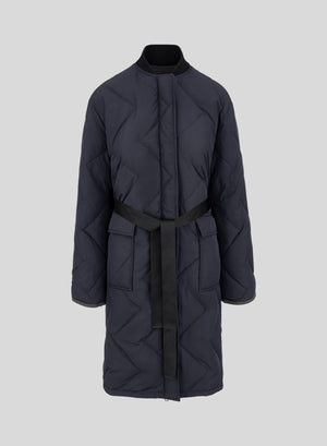 LONG LIGHT PADDED JACKET IN TECHNICAL CHIFFON