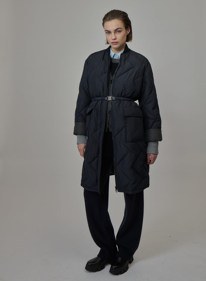 PIUMINO LUNGO IMBOTTITO LEGGERO IN CHIFFON TECNICO