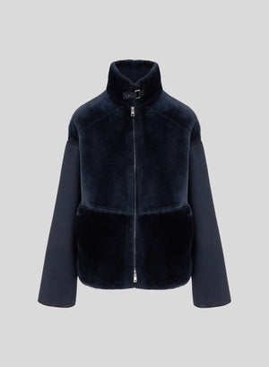 SHORT COAT IN DOUBLE-FACED WOOL AND CASHMERE WITH SHEARLING