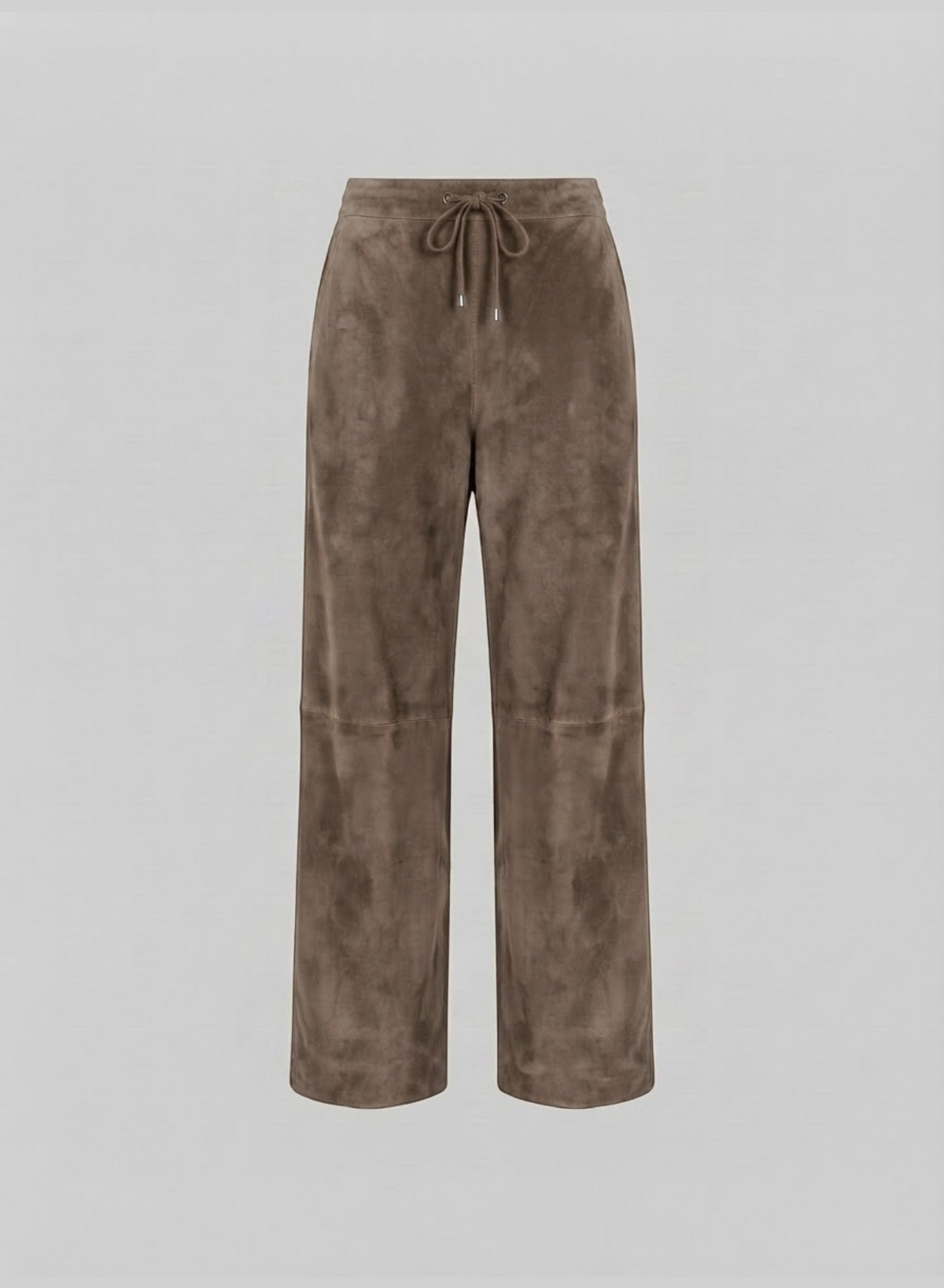 WIDE-LEG SUEDE DRAWSTRING PANTS