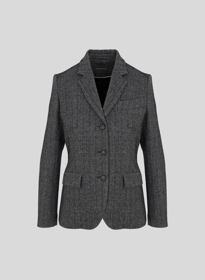 SINGLE-BREASTED JACKET IN WOOL AND SILK RESCA