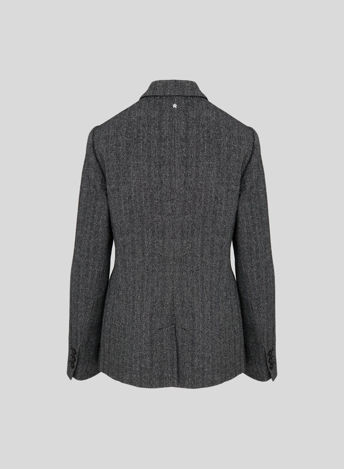 SINGLE-BREASTED JACKET IN WOOL AND SILK RESCA