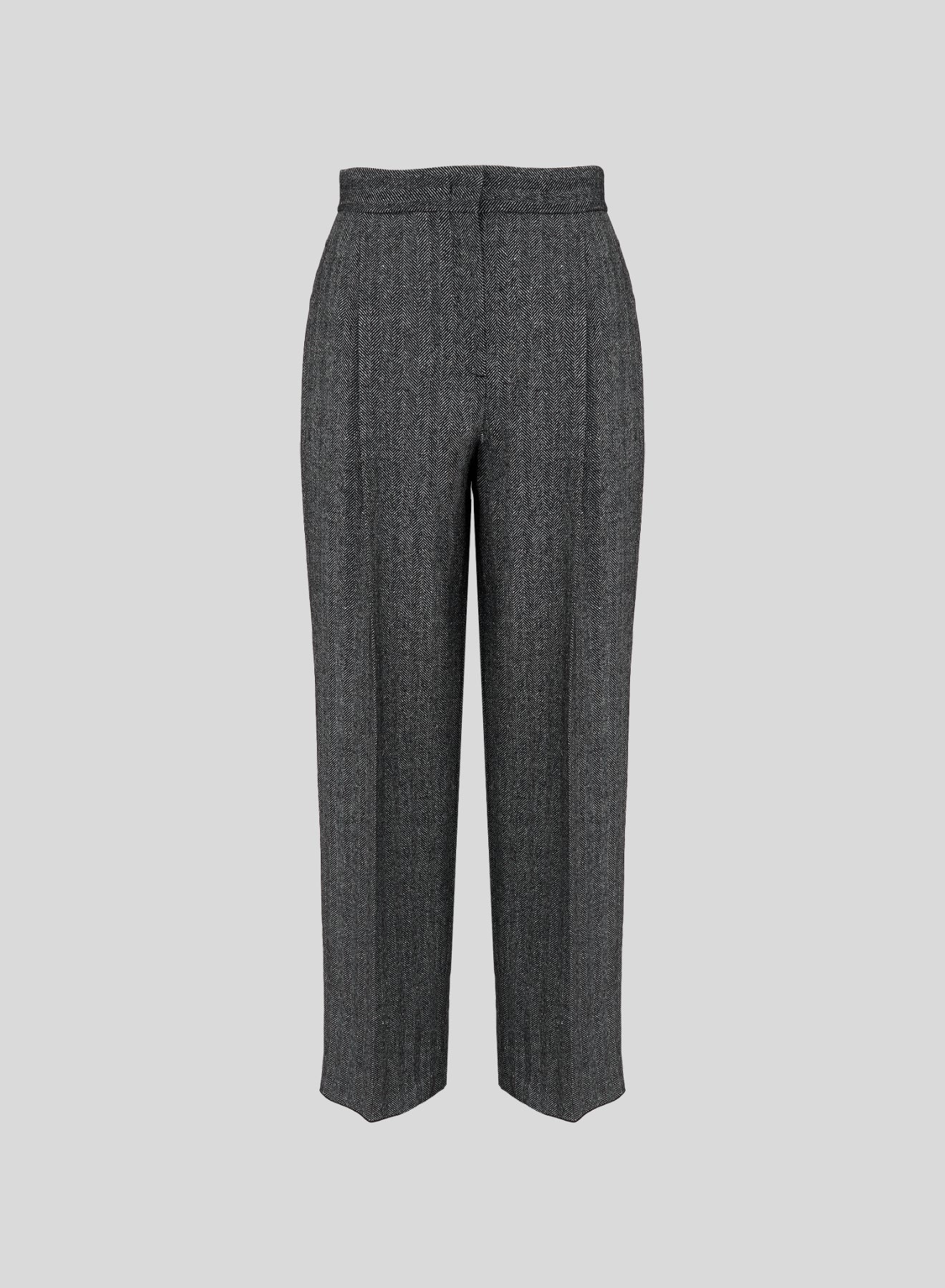 PANTALONI SARTORIALI A GAMBA DRITTA IN RESCA DI LANA E SETA