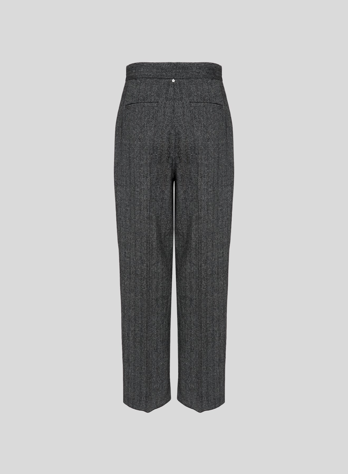 PANTALONI SARTORIALI A GAMBA DRITTA IN RESCA DI LANA E SETA
