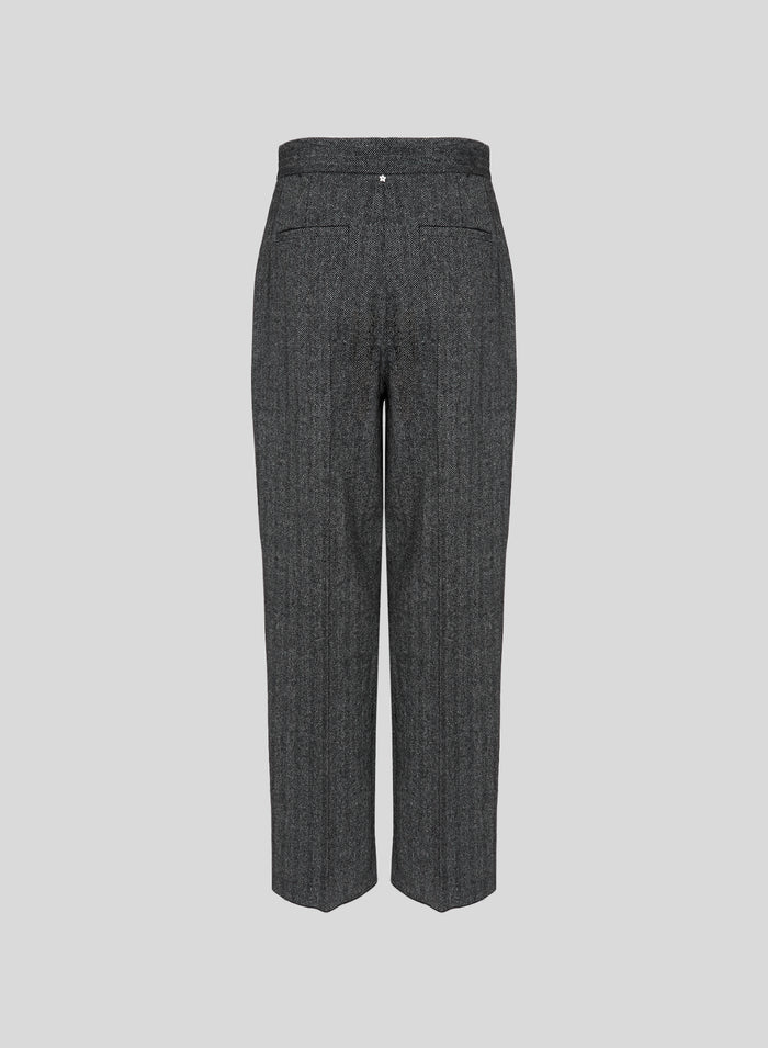 PANTALONI SARTORIALI A GAMBA DRITTA IN RESCA DI LANA E SETA