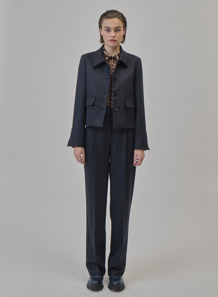 SHORT JACKET IN WOOL, ALPACA AND SILK RESCA