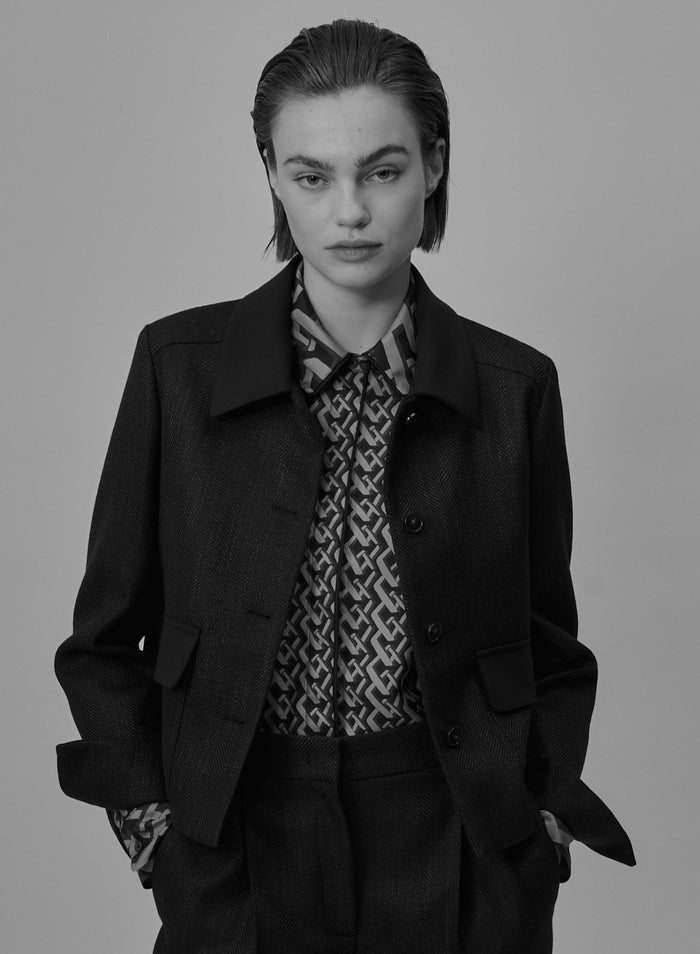 SHORT JACKET IN WOOL, ALPACA AND SILK RESCA