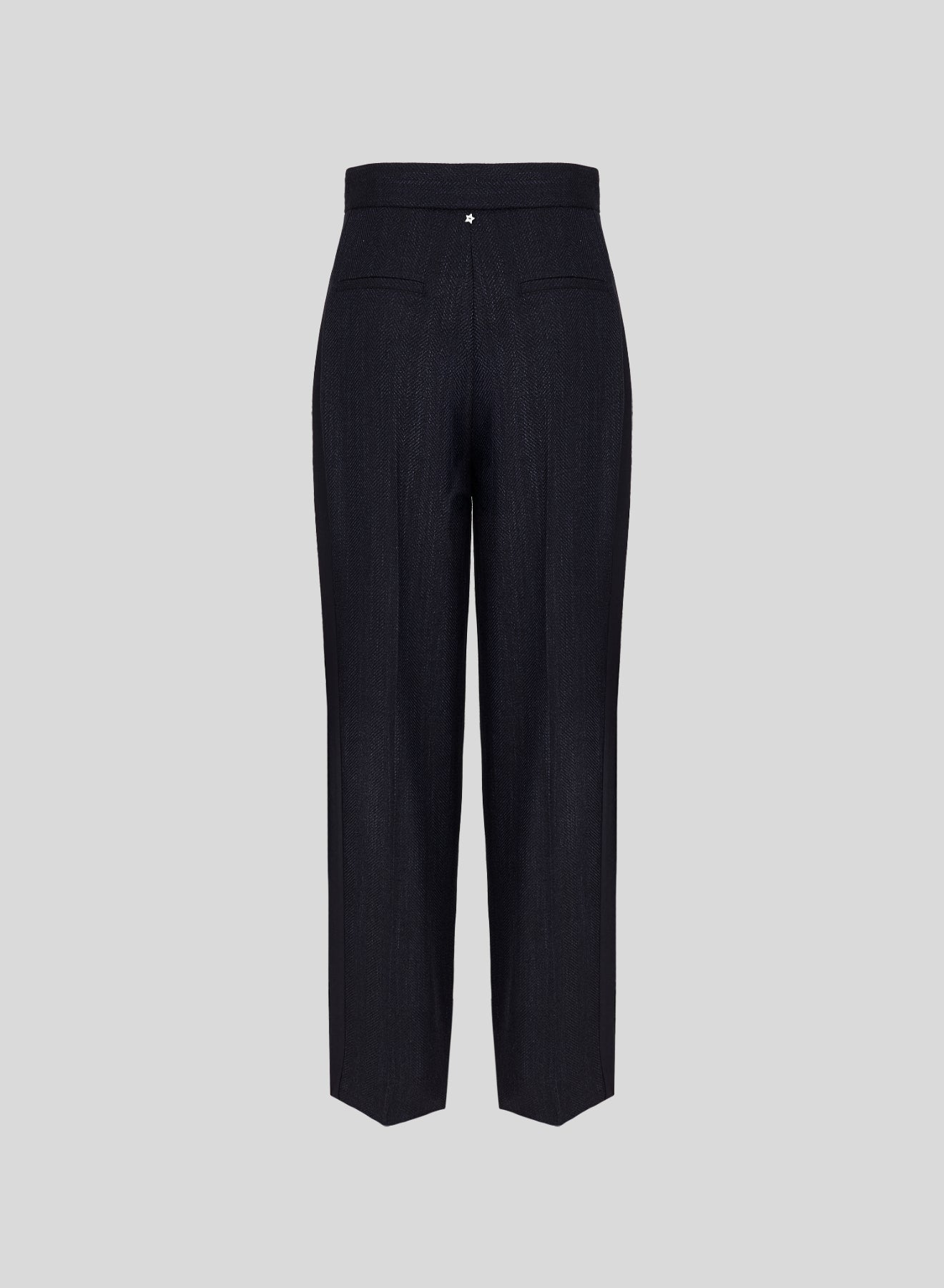 WOOL, ALPACA AND SILK HERRINGBONE STRAIGHT-LEG TAILORED TROUSERS