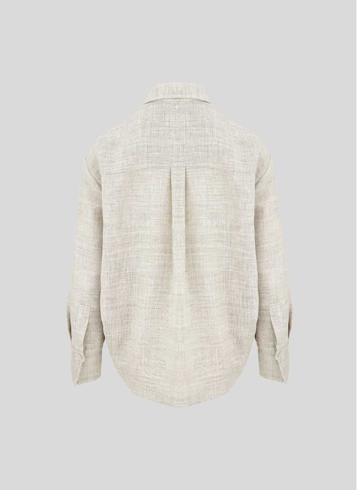 CAMICIA CLASSICA IN LANA, ALPACA E LINO
