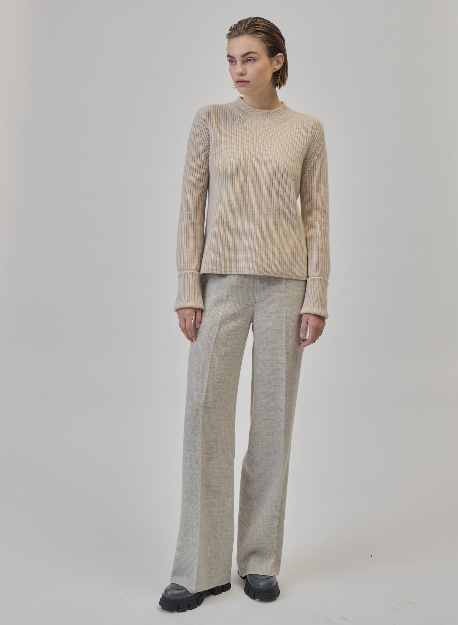 PANTALONI SARTORIALI IN LANA, ALPACA E LINO
