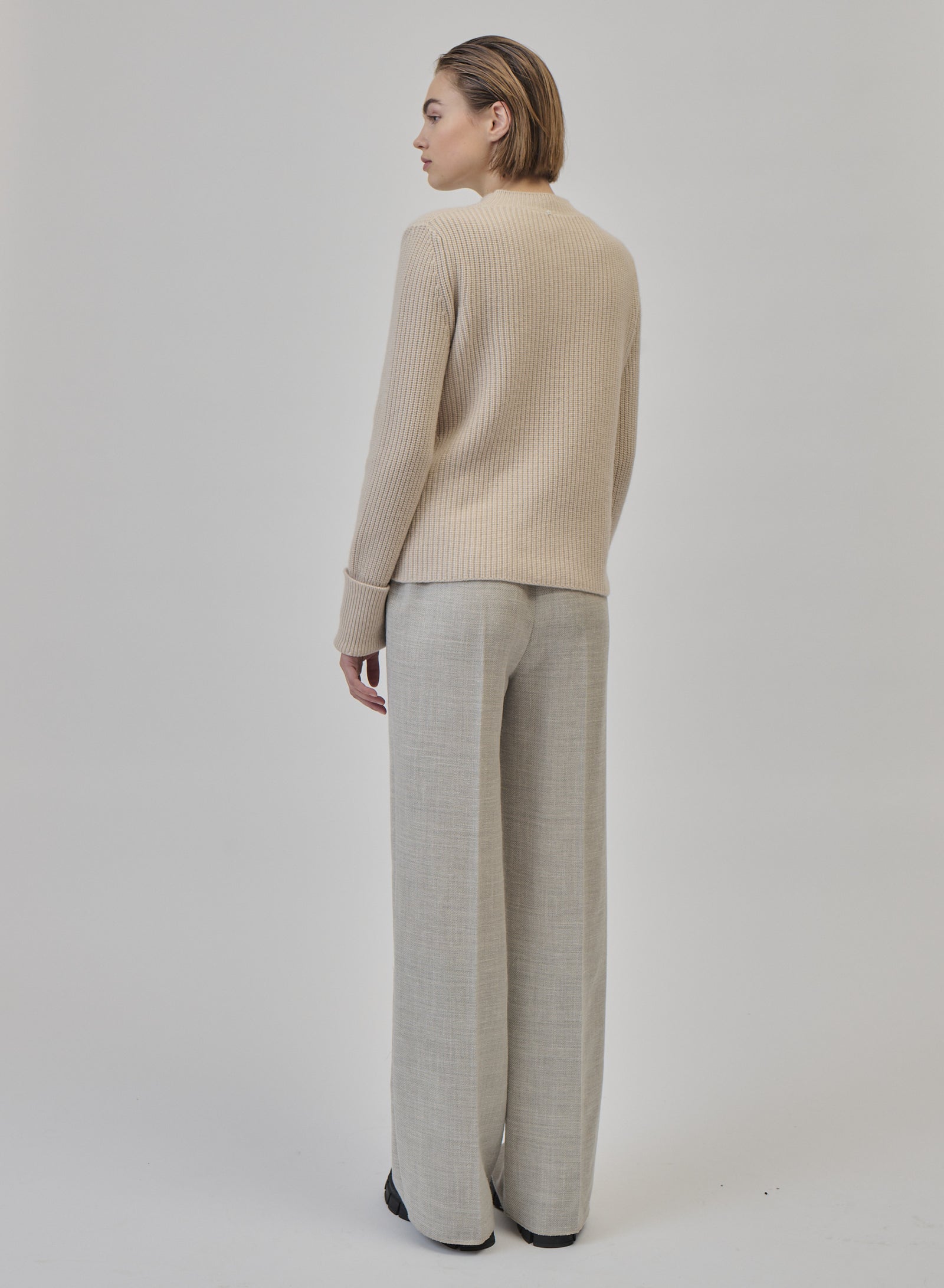 PANTALONI SARTORIALI IN LANA, ALPACA E LINO
