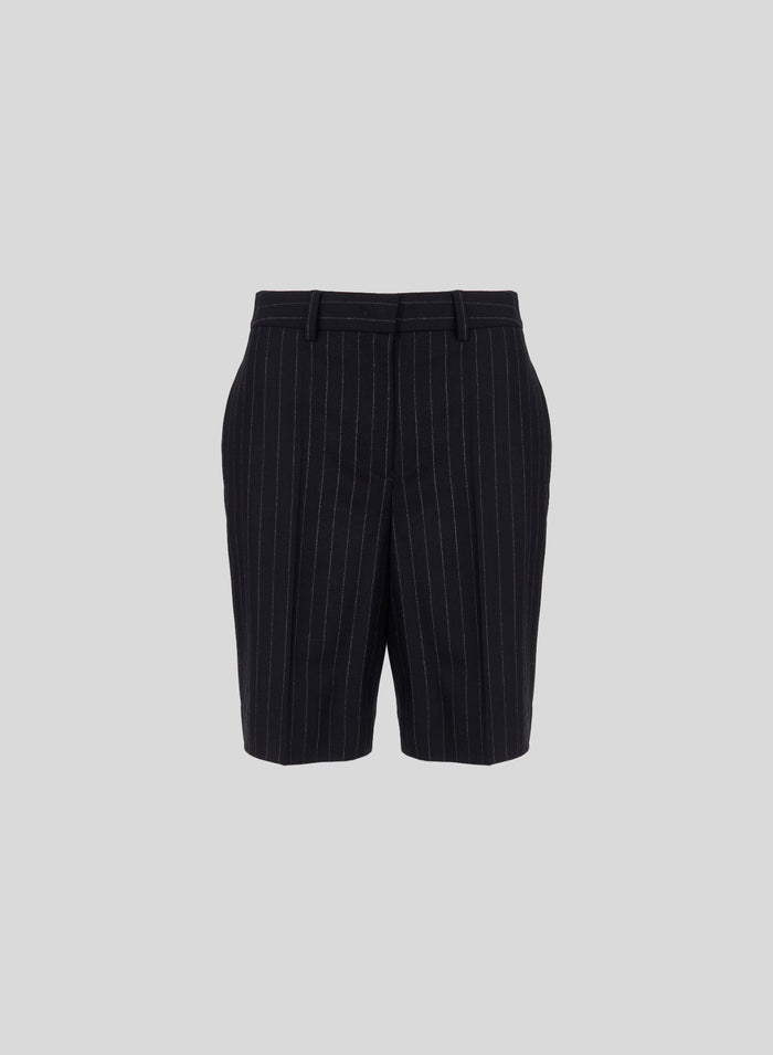 PINSTRIPE WOOL BERMUDAS