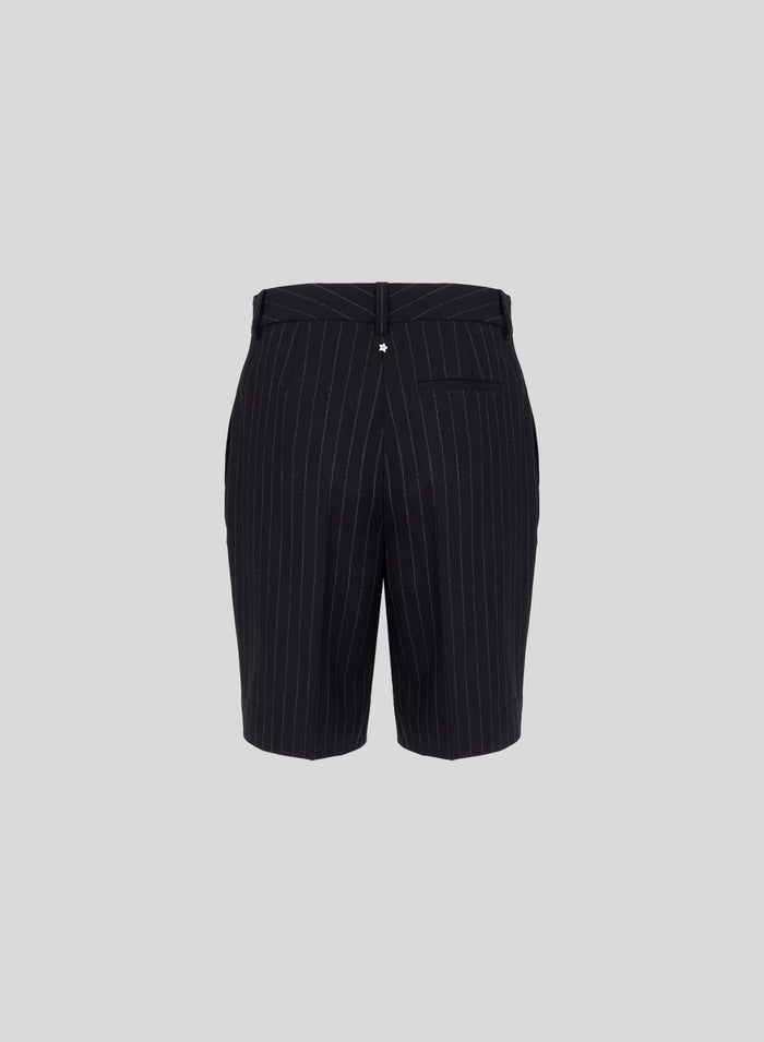 PINSTRIPE WOOL BERMUDAS
