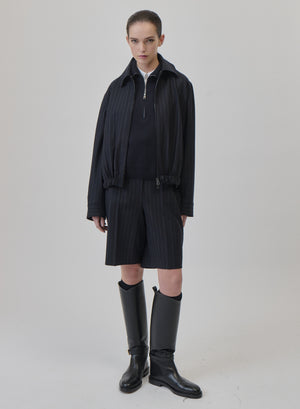 PINSTRIPE WOOL BERMUDAS